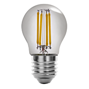 Lampe boule filament LED, fumée, G45, 5W, E27, 1800K, 230V AC, ambre