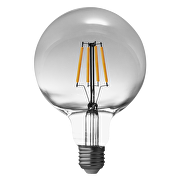LED filament лампа топка, опушен, G125, 5W, E27, 1800K, 230V AC, амбър