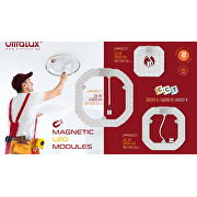 Magnetisches LED-Modul für Deckenleuchten mit Schalter, 24W, 3000K/4200K/6500K, 220V-240V AC, IP20