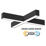 LED X-освeтително тяло CCT, черно, 40W
