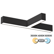LED T-освeтително тяло CCT, черно, 30W