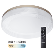LED димираща ССТ плафониера с дистанционно управление, злато, max.72W, 3000K-6000К, 220-240V AC, кръг, IP20