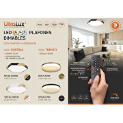 Plafón de LED dimable; ССТ 3000K-6000К; max.72W;con mando a distancia, color oro; redondo; IP20