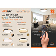 LED димираща ССТ плафониера с дистанционно управление, черен, max.72W, 3000K-6000К, 220-240V AC, кръг, IP20