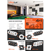 Aros de empotrar promo pack 4+1,GU10, redondos, basculantes , color blanco, PVC, IP20