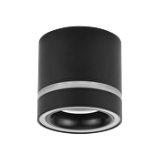 Тяло за открит монтаж на LED модул, кръг, стационарно, черно, IP20