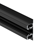 Алуминиев профил за LED лента, черен с черен дифузер, 3м, двоен