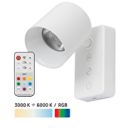Lampada LED ricaricabile dimmerabile con telecomando, 2W, 3000K/4000K/5000K/6000K+RGB, 5VDC, IP20