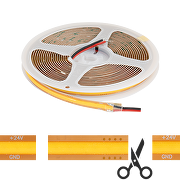 Професионална LED лента Free-cut COB, 13W/m, 4200K, 24V DC, 528 LEDs/m, 5m Ra≥, IP20