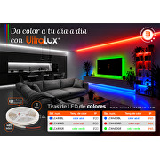 Tira de LED COB 11W/m, color rojo, 24V DC, 480 LEDs/m, IP20