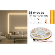 Digital running single colour LED flexible strip 11W/m, 4000K, IC WS2811, 24V DC, 10 pixels/m, COB, 10m, IP20