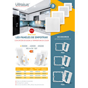 Downlight de LED, 24W, 3000K/4000K/6500K(CCT),IP54,220V-240V AC, Flickerless, cuadrado de empotrar