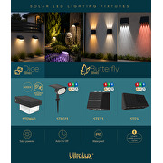Solarna LED zidna rasvjeta CCT+RGB, 60°, IP65