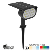 Соларно LED осветителено тяло за градина/стена CCT+RGB, 90°, IP65