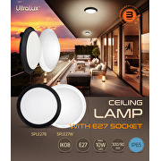 Plafonnier pour éclairage LED, rond, cadre blanc