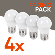 Πακέτο προσφοράς 4 τεμαχίων/κουτί λάμπα LED G45 6W, E27, 4000K, 220-240V AC