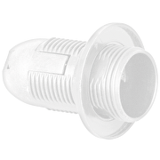 Plastic lamp socket E14, fully-threaded, white, 50 pcs. in a package