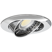 Cornice downlight da soffitto, rotonda, cromata, mobile, IP20