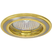 Cornice downlight da soffitto, rotonda, nichel satinato/oro, fissa, IP20