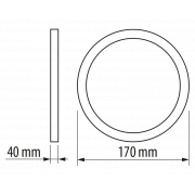 LED-Panel für Außenmontage, Kreis, 12W, 4200K, 220V-240V AC, neutrales Licht, SMD2835