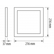 Pannello LED per montaggio a superficie, quadrato, 18W, 2700K, 220V-240V AC