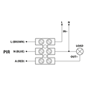 Sensor de movimiento (PIR) de superficie 180º ,IP44,6A, negro