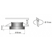 Lune (corps) encastrable E27, cercle, fixe, cristal blanc, IP20