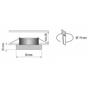 Cornice per faretto da soffitto, quadrata, grigio cristallo, fissa, IP20