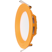 Panneau LED encastrable, cercle, cadre orange, 6W, 2700K, 220-240V AC, lumière chaude