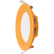 LED панел за вграждане, кръг, оранжева рамка, 6W, 4200K, 220-240V AC, неутрална светлина