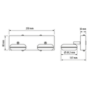 LED bathroom lighting fixture, 2x5W, 2700K, chrome, IP44