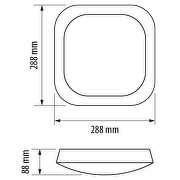 LED влагозащитена плафониера, 220-240V AC, 14W, 4500К, IP66