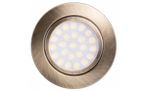 Мини LED луна за вграждане 4W, 4200K, 220-240V AC, IP44, сатиниран месинг