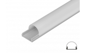 Nadgradni aluminijski profil za LED traku, uski, plitki, 2 m