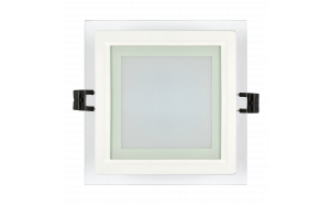 Pannello LED in vetro da incasso quadrato, 18W, 4200K, 220V-240V AC, IP44