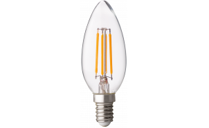 LED filament candle, dimmable, 4W, E14, 4200K, 220-240V AC