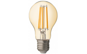 LED filament bulb, dimmable, 8W, E27, 2500K, 220-240V AC, amber
