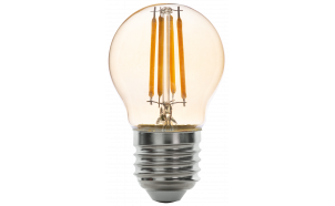 LED filament globe, dimmable, 4W, E27, 2500K, 220-240V AC, amber