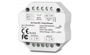 Gradateur RF TRIAC, PUSH pour console 350VA, 1.5A, 220-240V AC