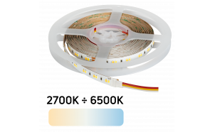 Професионална LED лента CCT 18W/m, 2700K-6500K, 24V DC, 120LEDs/m, SMD2835