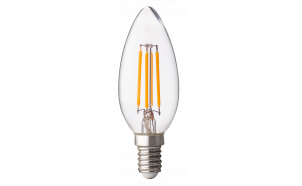 LED filament candle, dimmable, 4W, E14, 2700K, 220-240V AC