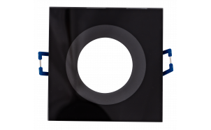 Cornice downlight da soffitto, quadrata, nera, fissa, IP44, alluminio e vetro