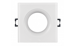 Cornice downlight da soffitto, quadrata, bianca, fissa, IP44, alluminio e vetro