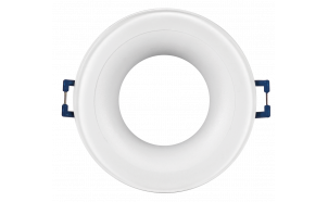 Cornice downlight da soffitto, rotonda, bianca, fissa, IP44, alluminio e vetro