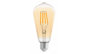 LED filament bulb, dimmable, 4W, E27, 2500K, 220-240V AC, amber