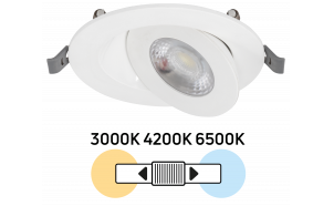 LED луна за вграждане, подвижна, 7W, 3000K/4200K/6500K, 220-240V AC, IP20