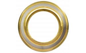 Cornice downlight da soffitto, rotonda, GU10, fissa, nichel satinato/oro, alluminio, IP20