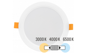 Pannello LED, da incasso, rotondo 12W, 3000K/4000K/6500K, 220-240V AC, IP54