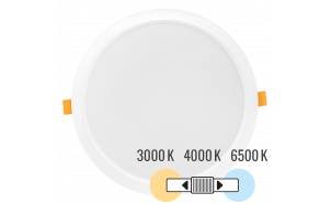 Pannello LED, da incasso, rotondo 24W, 3000K/4000K/6500K, 220-240V AC, IP54