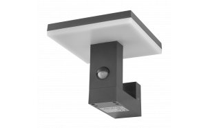 Lampe LED avec détecteur de mouvement 15W 4000K, IP65, pour mur, gris